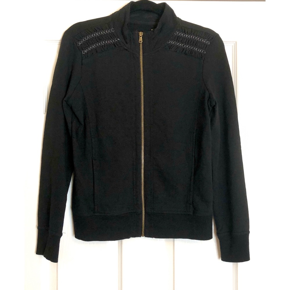 Charter Club Black Zip Up Sweatshirt with Pockets